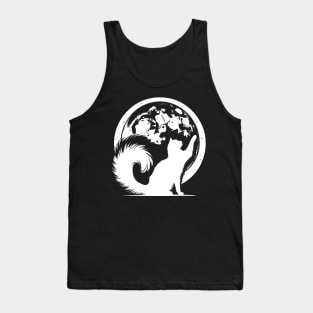 Cat and Moon Cat Lover Gift Tank Top